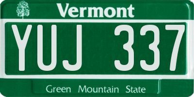 VT license plate YUJ337