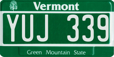 VT license plate YUJ339