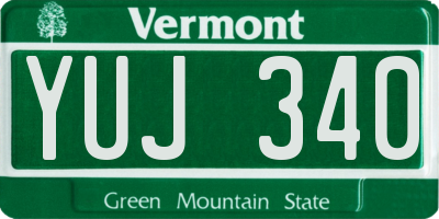 VT license plate YUJ340