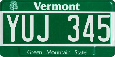 VT license plate YUJ345
