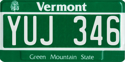 VT license plate YUJ346