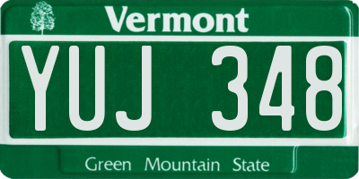 VT license plate YUJ348