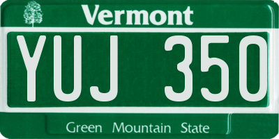 VT license plate YUJ350