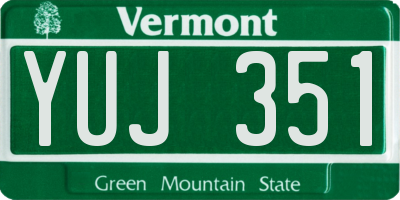 VT license plate YUJ351