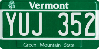 VT license plate YUJ352