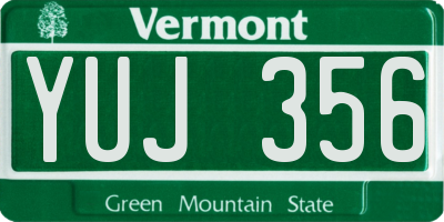 VT license plate YUJ356