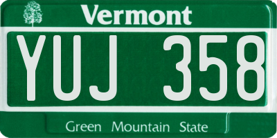 VT license plate YUJ358
