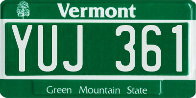 VT license plate YUJ361