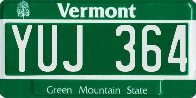 VT license plate YUJ364