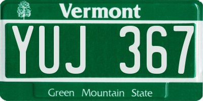 VT license plate YUJ367