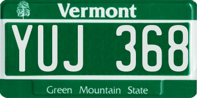 VT license plate YUJ368