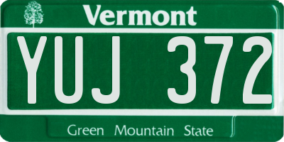 VT license plate YUJ372