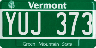 VT license plate YUJ373