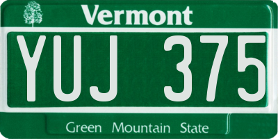 VT license plate YUJ375