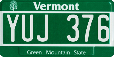 VT license plate YUJ376