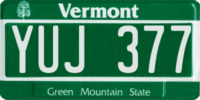 VT license plate YUJ377