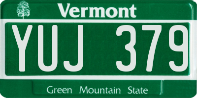 VT license plate YUJ379