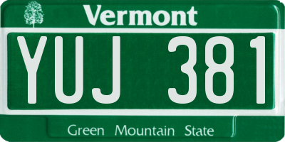 VT license plate YUJ381