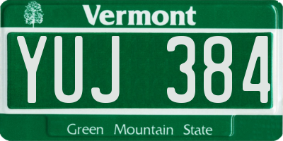 VT license plate YUJ384