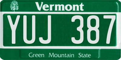 VT license plate YUJ387