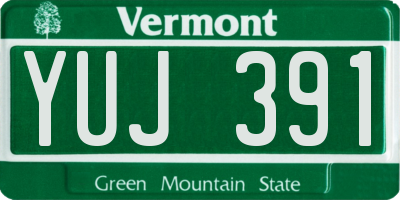 VT license plate YUJ391