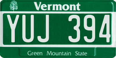 VT license plate YUJ394