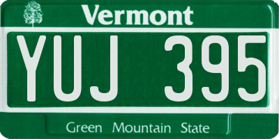 VT license plate YUJ395