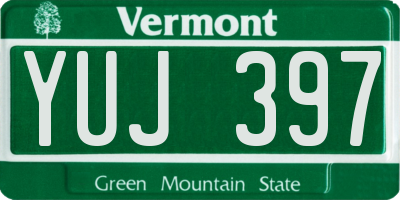 VT license plate YUJ397