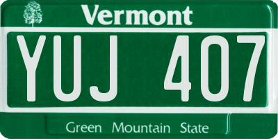 VT license plate YUJ407