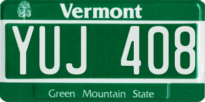 VT license plate YUJ408