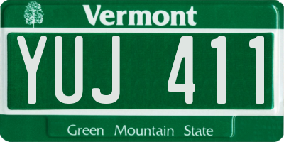 VT license plate YUJ411