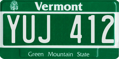 VT license plate YUJ412