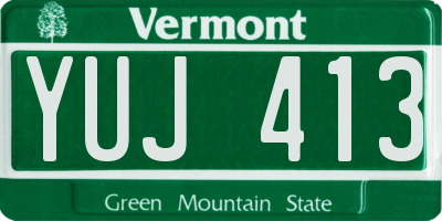 VT license plate YUJ413