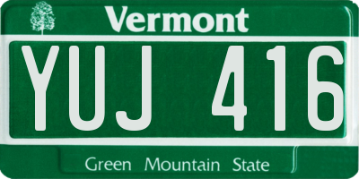 VT license plate YUJ416