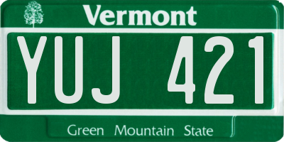 VT license plate YUJ421