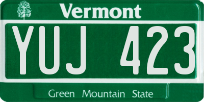VT license plate YUJ423