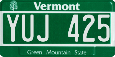 VT license plate YUJ425