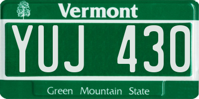 VT license plate YUJ430