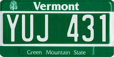 VT license plate YUJ431