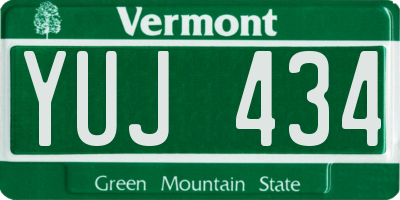 VT license plate YUJ434