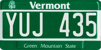 VT license plate YUJ435