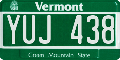 VT license plate YUJ438