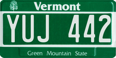 VT license plate YUJ442