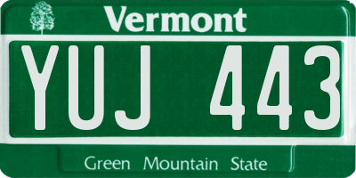 VT license plate YUJ443