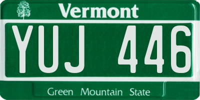 VT license plate YUJ446