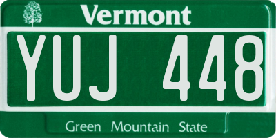 VT license plate YUJ448