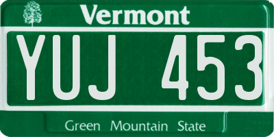 VT license plate YUJ453