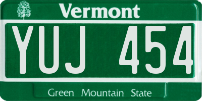 VT license plate YUJ454