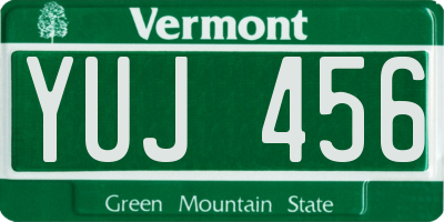 VT license plate YUJ456