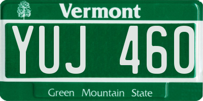 VT license plate YUJ460